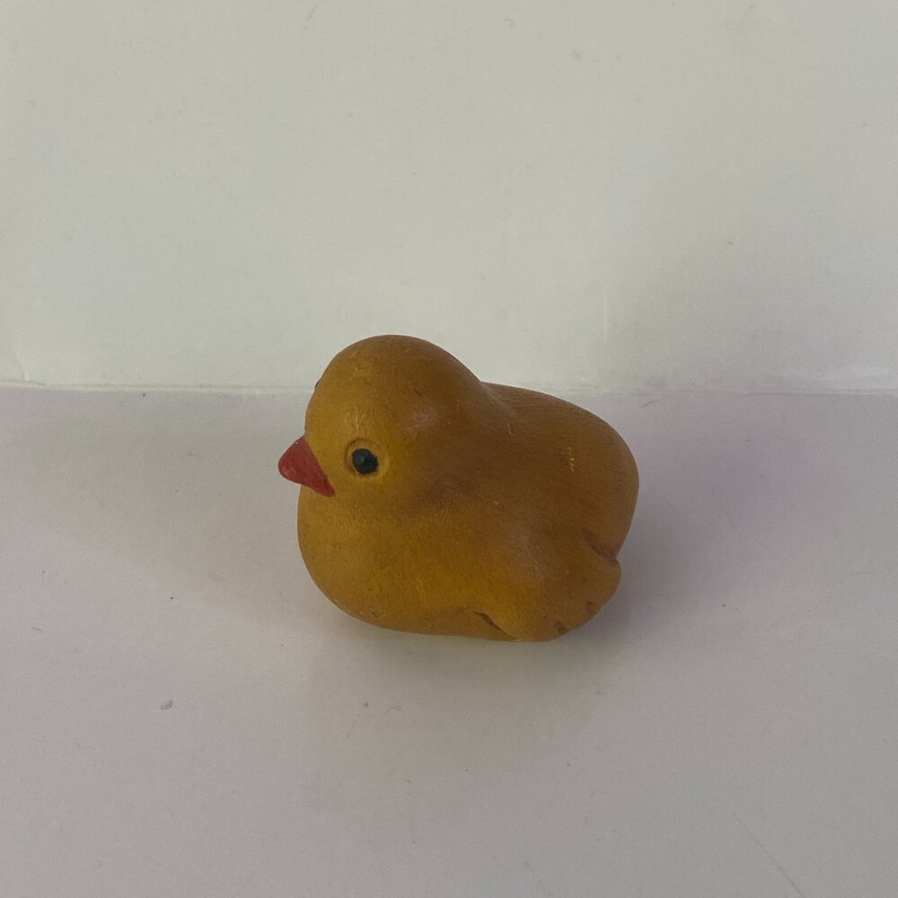 Little Yellow Baby Chick Hand Painted Vintage 1970s ceramic Easter figurine